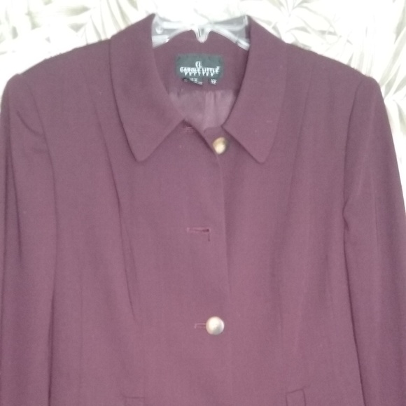 Carole Little cranberry business suit jacket - Picture 7 of 8